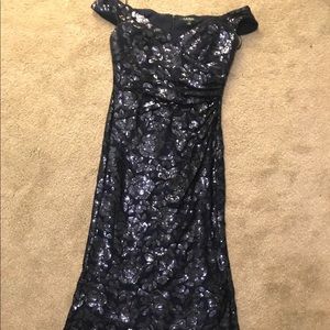 Ralph Lauren bridesmaid sequin dress navy